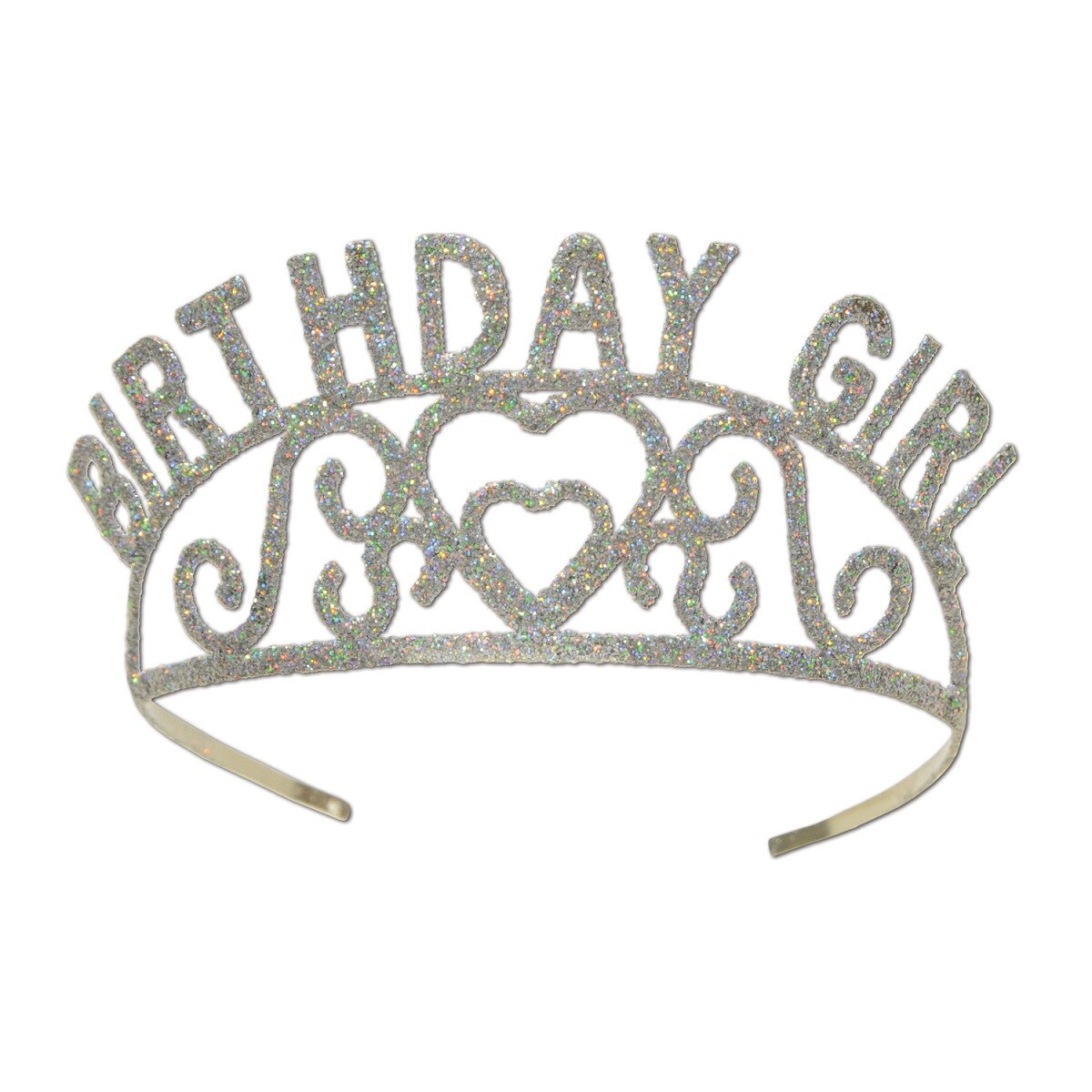 Party Central Club Pack of 6 Glittered &#x27;Birthday Girl&#x27; Women Adult Tiara Costume Accessories - One Size