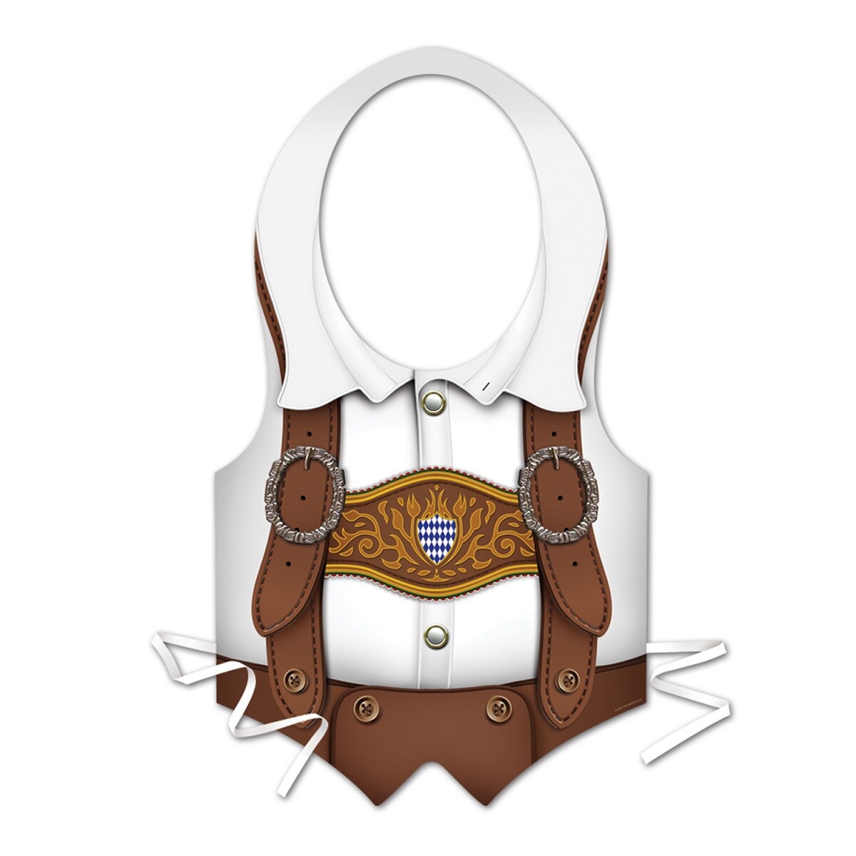 Party Central Club Pack of 24 White and Brown Oktoberfest Vest Men Adult Halloween Costume Accessories - One Size