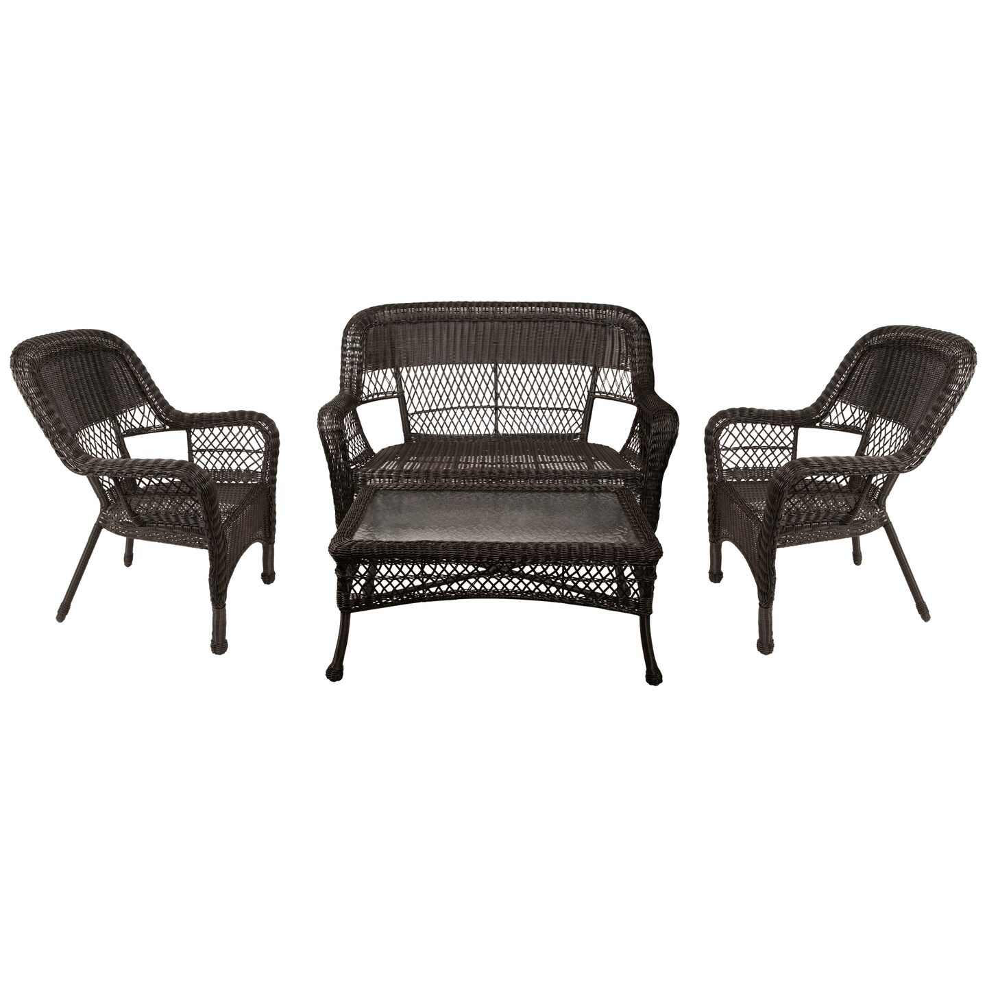 Northlight 4-Piece Havana Brown Resin Wicker Outdoor Patio Conversation Set