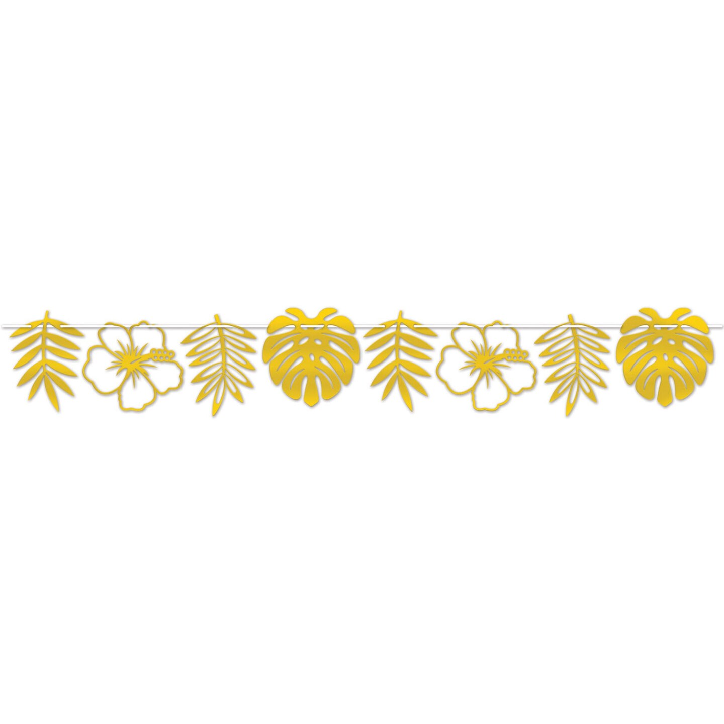 Beistle 8.5&#x22; Yellow and White General Occasion Foil Die-Cut Floral Streamer