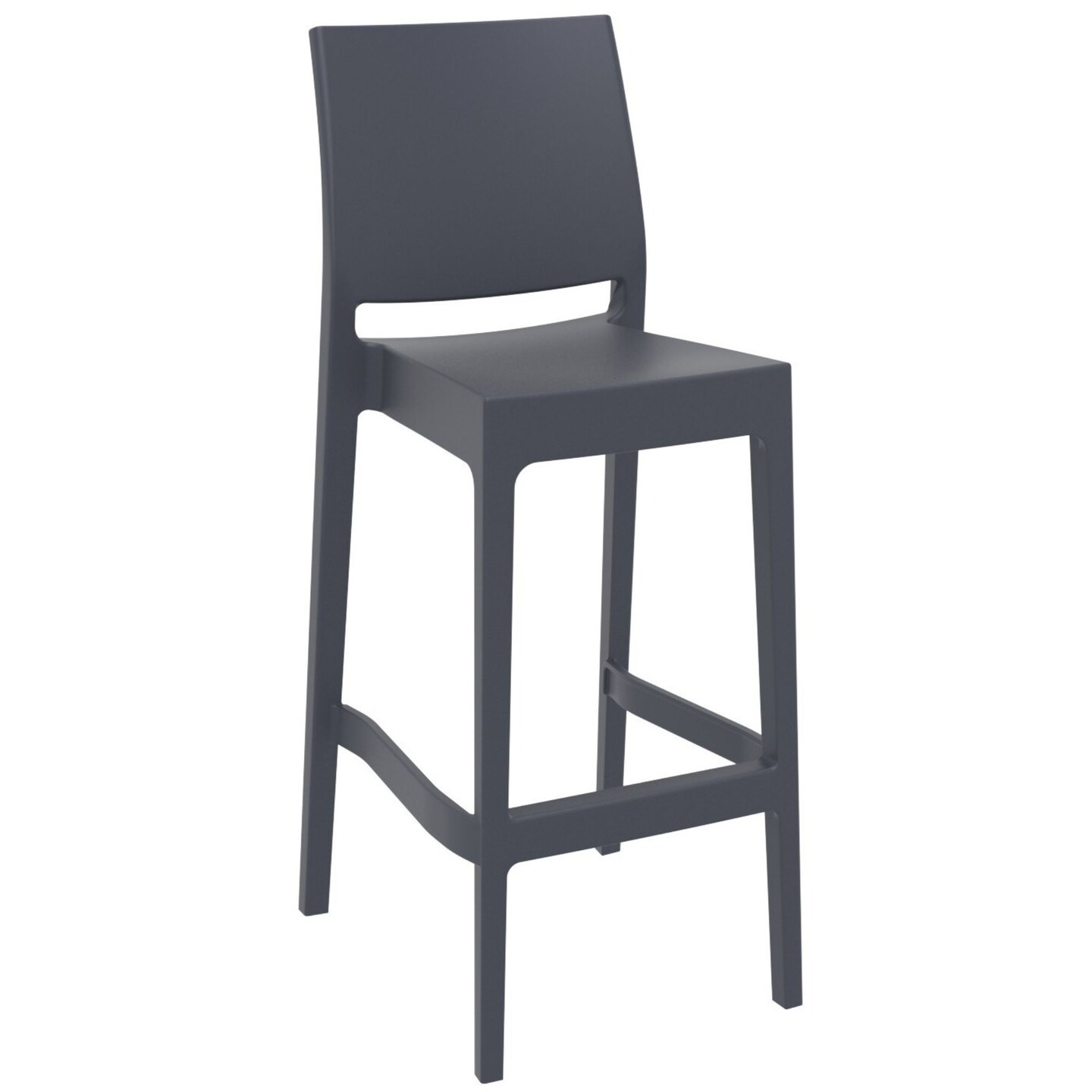 Luxury Commercial Living 42.5&#x22; Gray Solid Patio Bar Stool