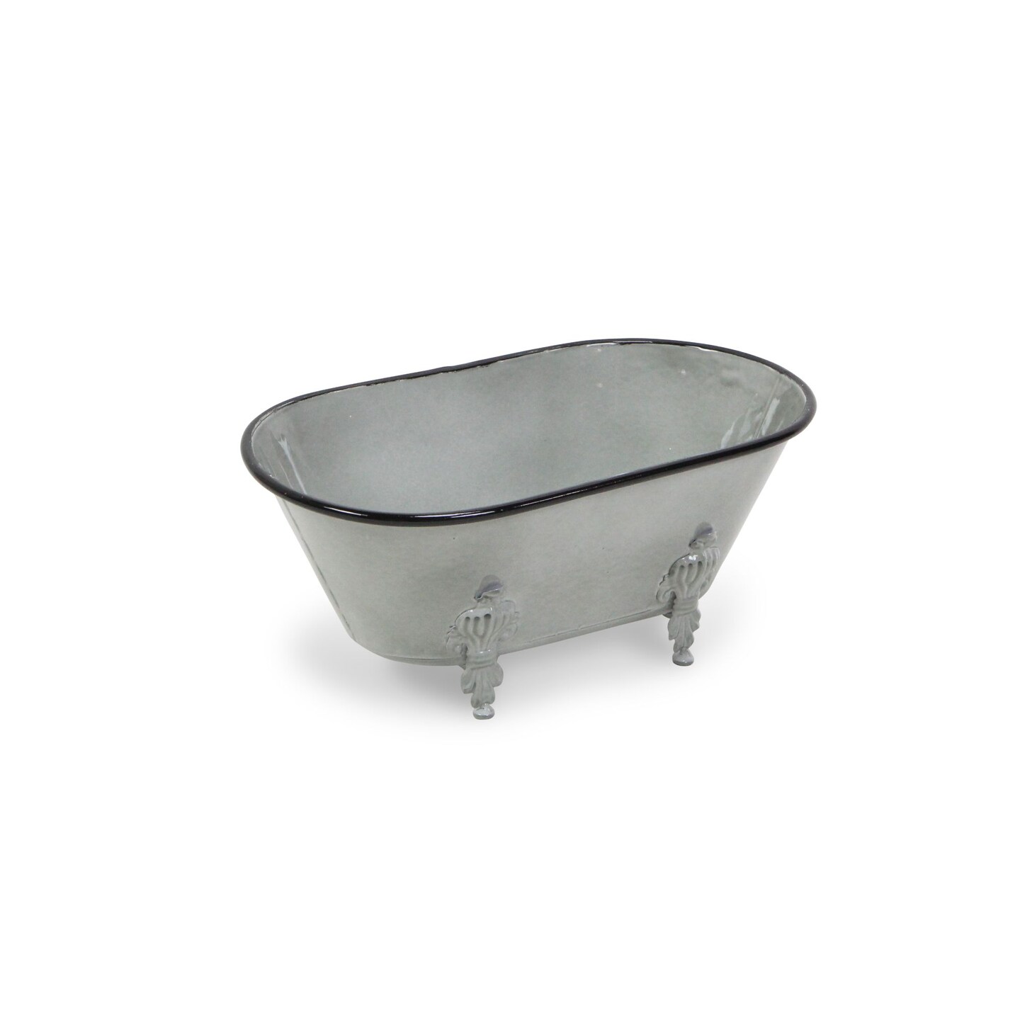 Contemporary Home Living 12&#x22; Gray Metal Handmade Bathtub Tabletop Decoration