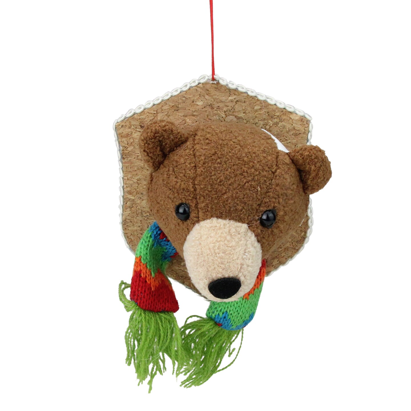 Northlight Stuffed Bear Head Christmas Ornament - 5&#x22; - Brown