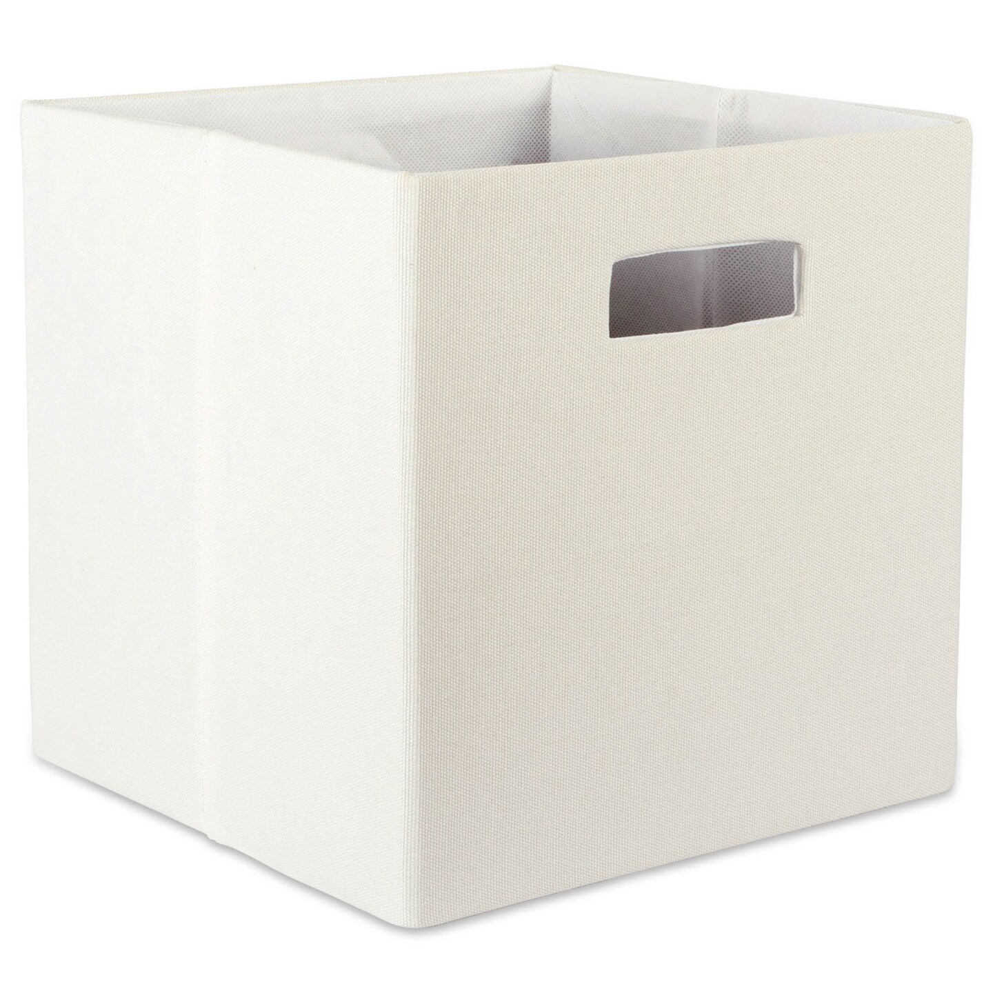 Contemporary Home Living Off White Cube Storage Bin 13"
