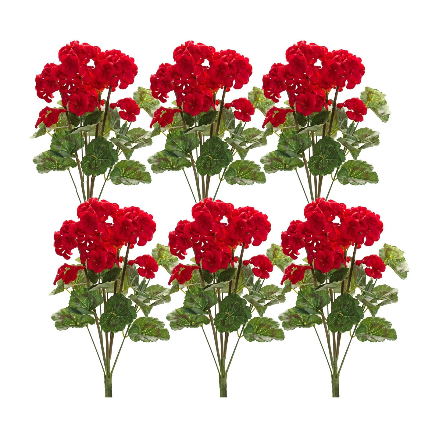 Melrose Set of 6 Geranium Artificial Bushes 20" Michaels