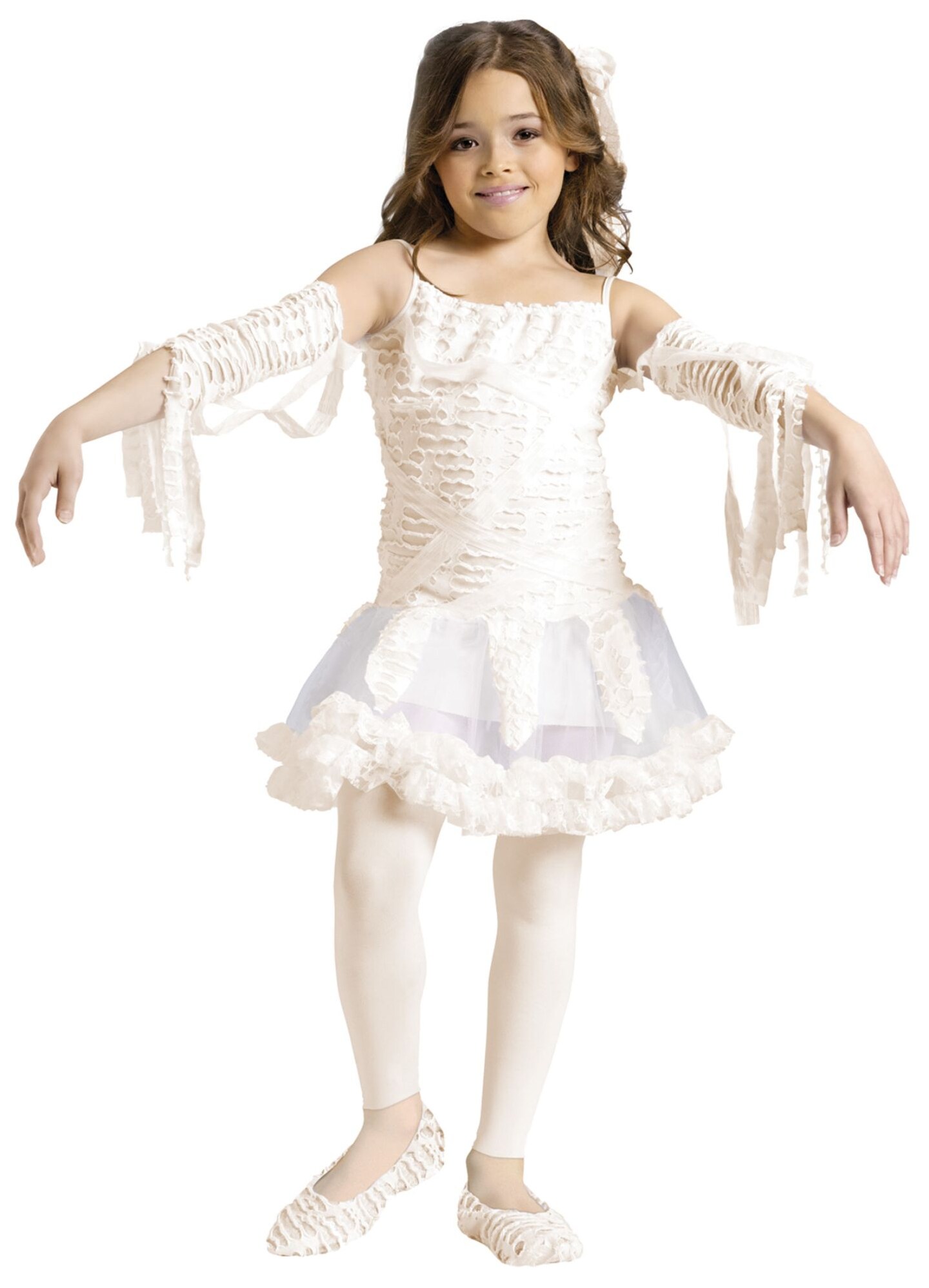 The Costume Center White Tutu Mummy Girl Child Halloween Costume - Large