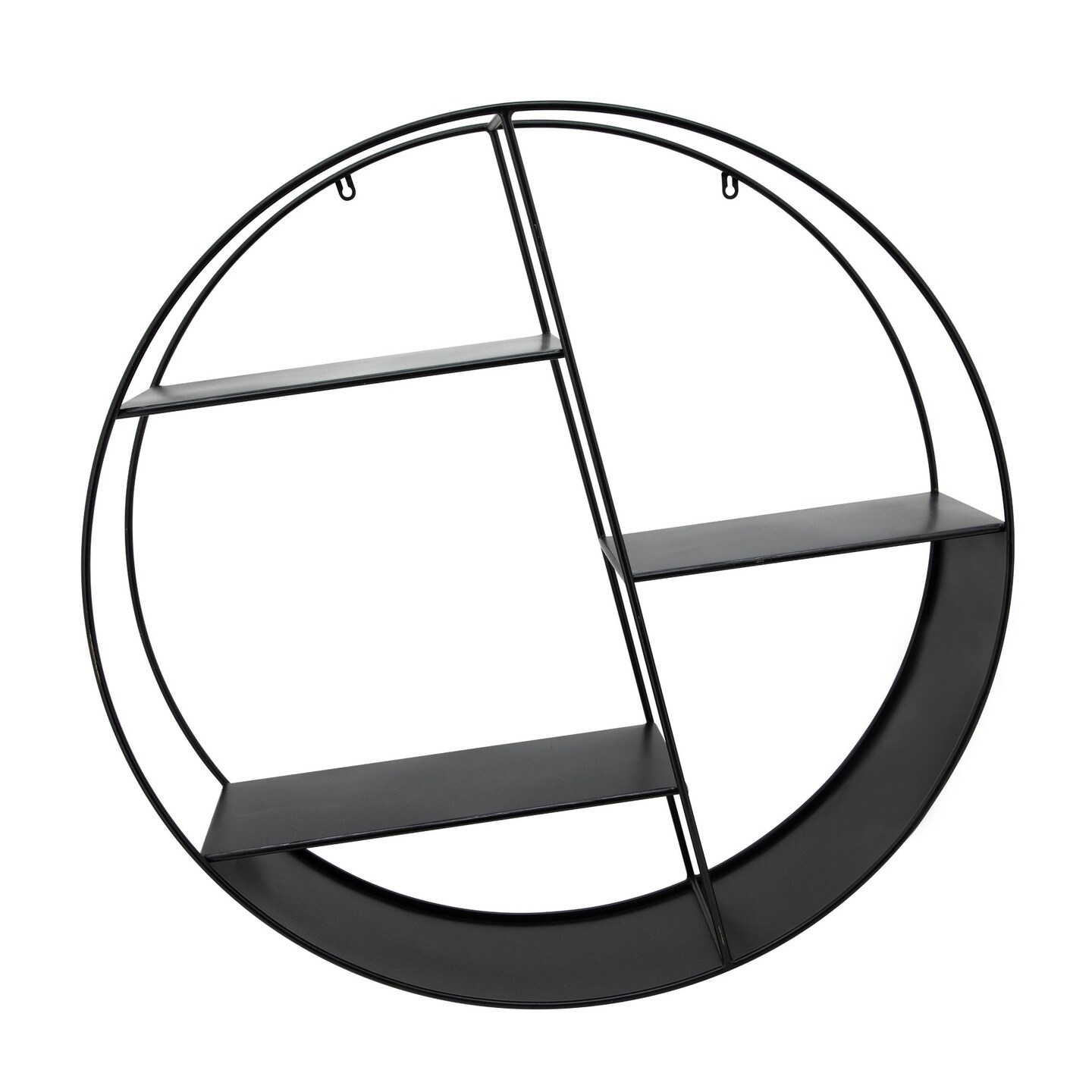 Kingston Living 31.5&#x22; Black Three Layered Round Wall Shelf
