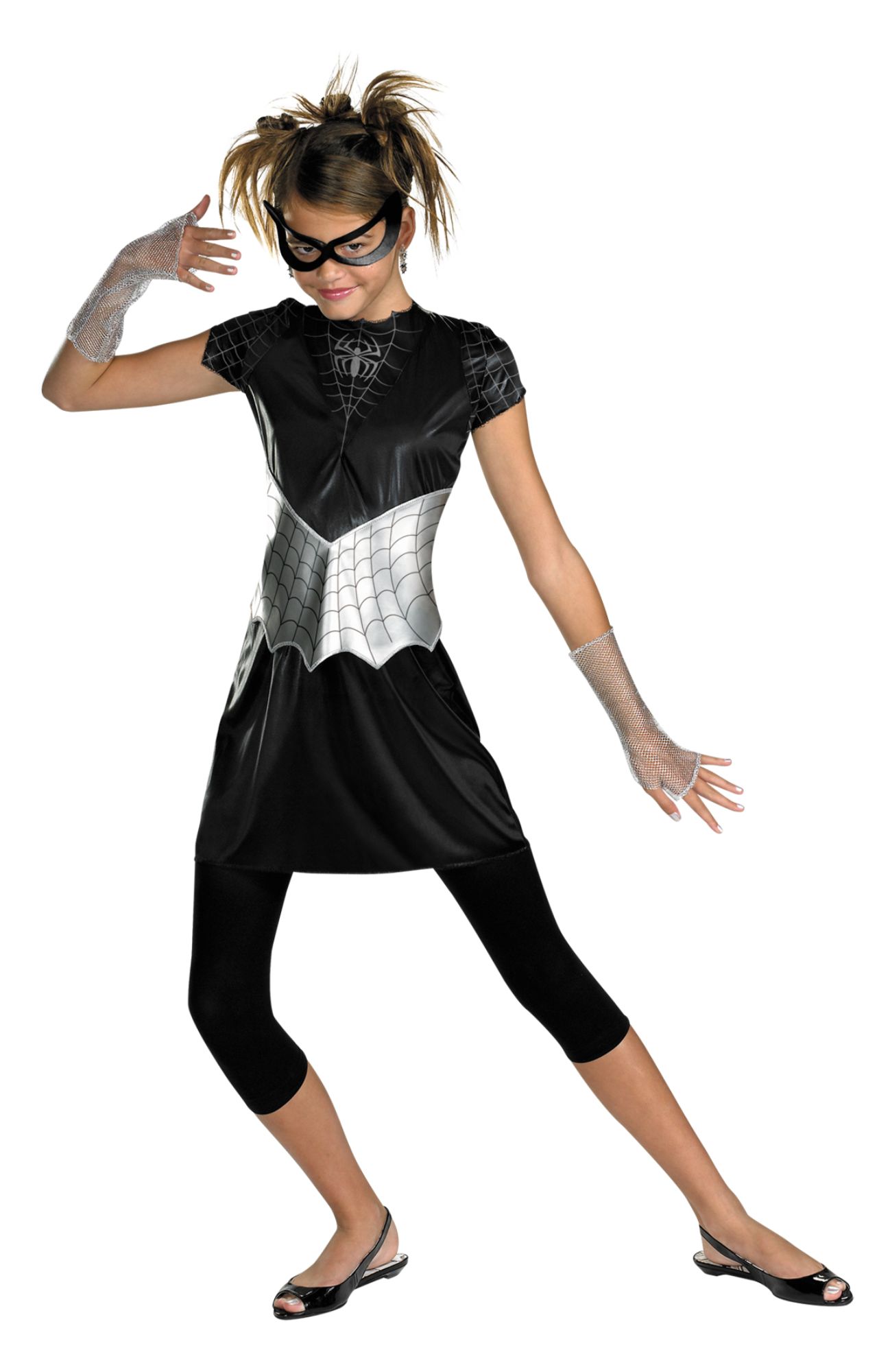 The Costume Center Black and Silver Spider Girl Child Halloween Costume - One Size