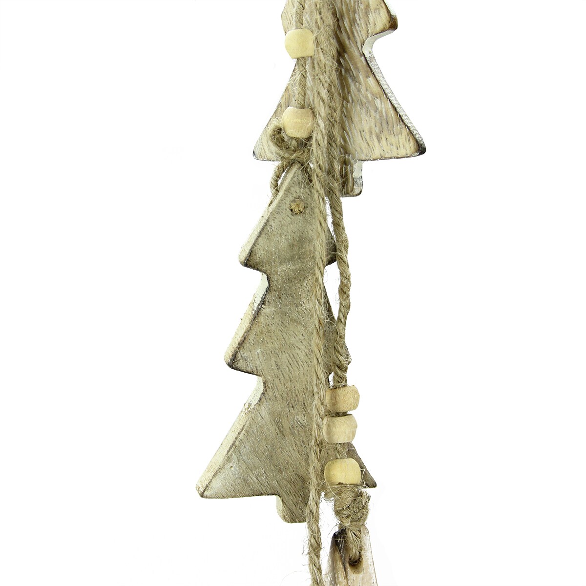 Gallerie II 20" Creamy White Four Christmas Trees on Twine Dangle Holiday Ornament