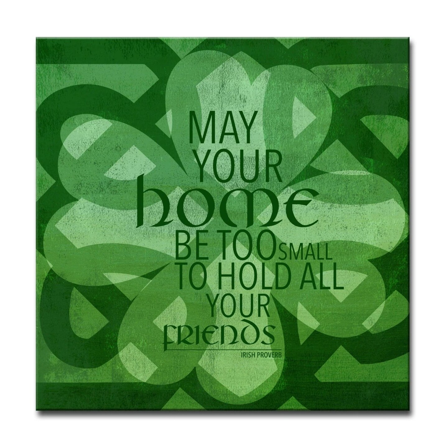 Crafted Creations Green Home Blessing St. Patrick’s Day Square Cotton Wall Art Decor 12" x 12"