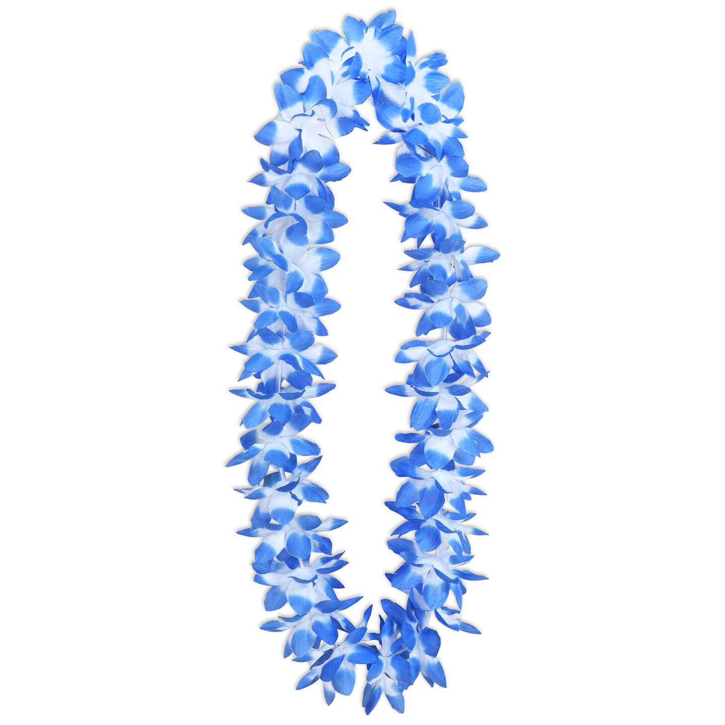 Beistle Set of 12 White with Blue Tips Oasis Floral Lei 34" Michaels
