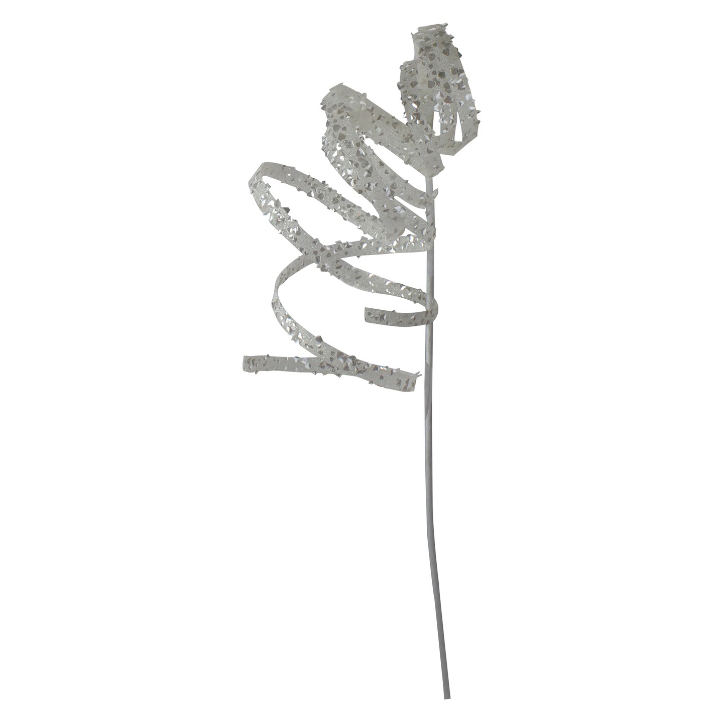 Northlight 62&#x22;White Glitter Curly Decorative Christmas Pick
