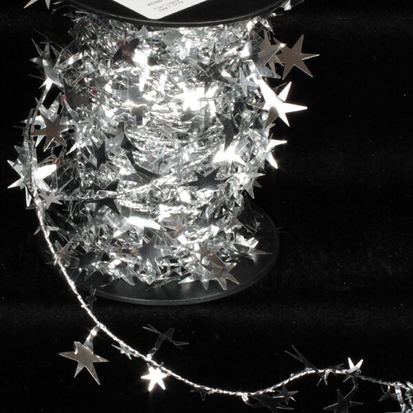 The Ribbon People Silver Star Wired Craft Ribbon Garland 1&#x22; x 108 Yards