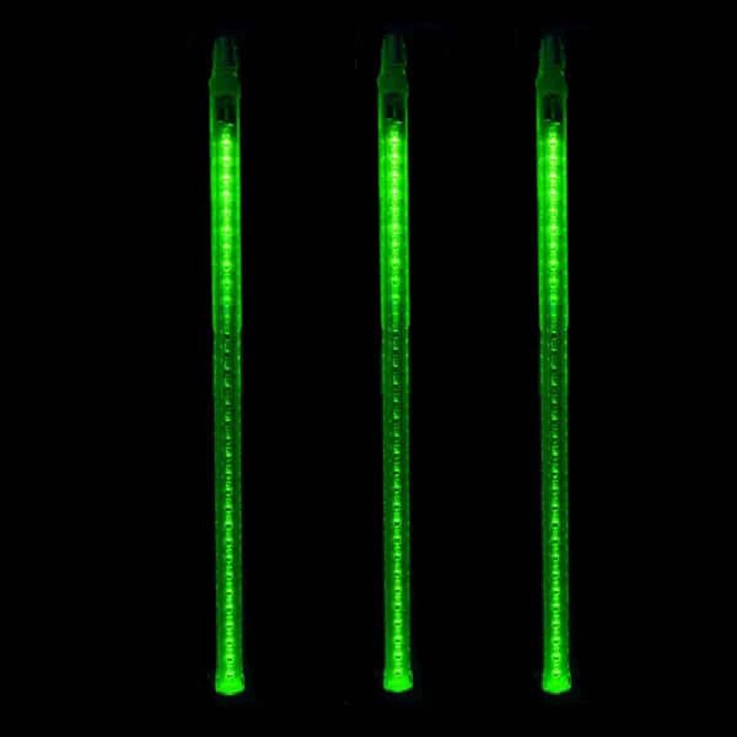 Hofert LED Lighted Dripping Icicle Tube Christmas Lights - Green - White Wire