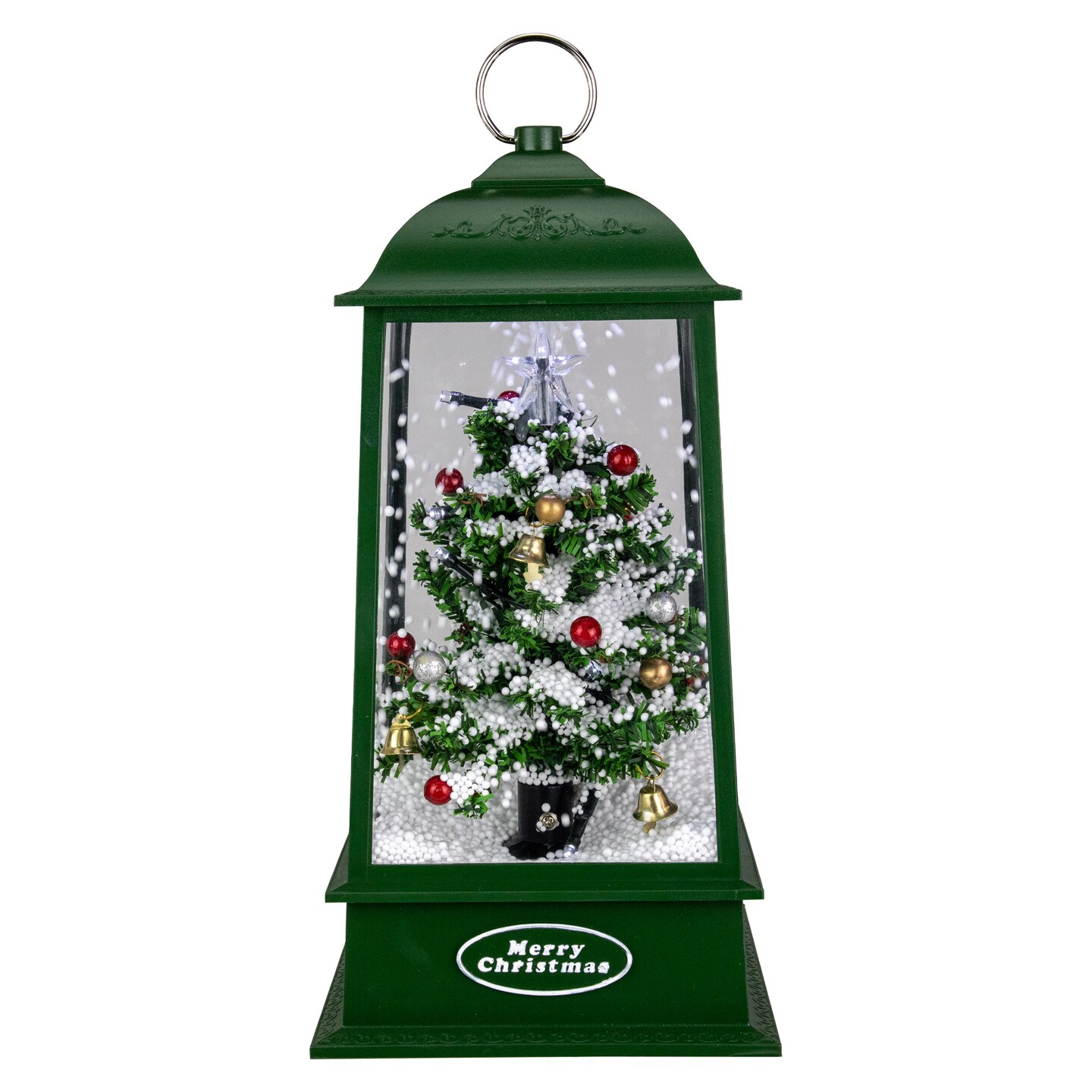 Northlight LED Lighted Snowing and Musical Decorated Christmas Tree Lantern - 13.5&#x22;