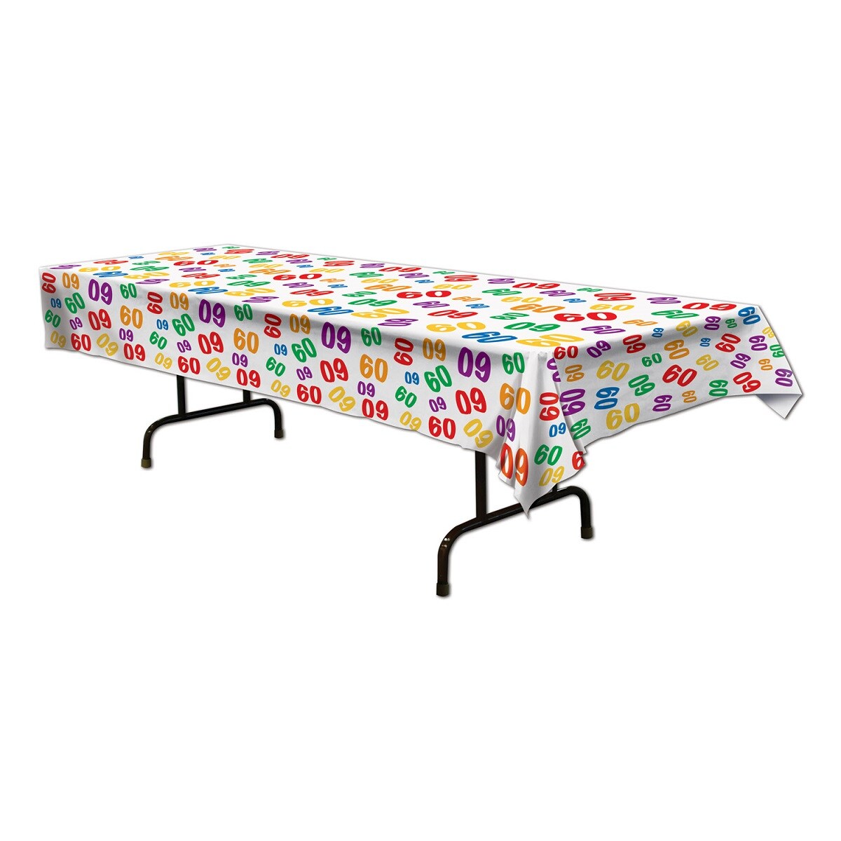 Beistle Club Pack of 12 Multi-Colored "60" Disposable Plastic Party Banquet Table Covers 108"