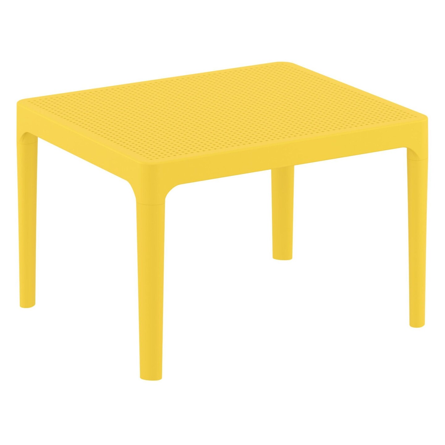 Luxury Commercial Living 23.5" Yellow Rectangular Outdoor Patio Side Table