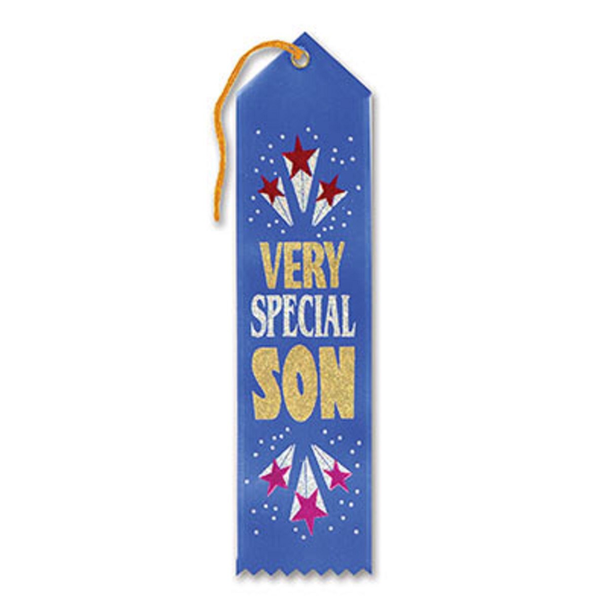 Beistle Pack of 6 Blue &#x22;Very Special Son Award&#x22; School Award Ribbon Bookmarks 8&#x22;