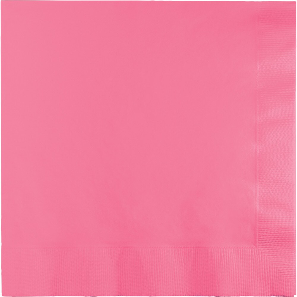 Party Central Club Pack of 250 Candy Pink Solid 3-Ply Disposable Dinner Napkins 8.75&#x22;