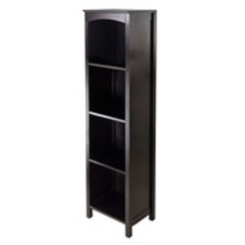 Contemporary Home Living 55.75&#x201D; Black Standing Storage Shelf with Five Tier