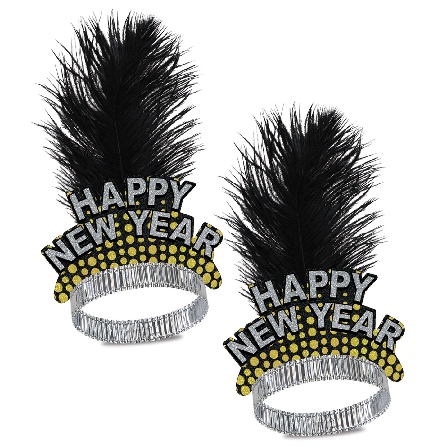 Beistle Silver and Gold Cheers To The New Year Tiara