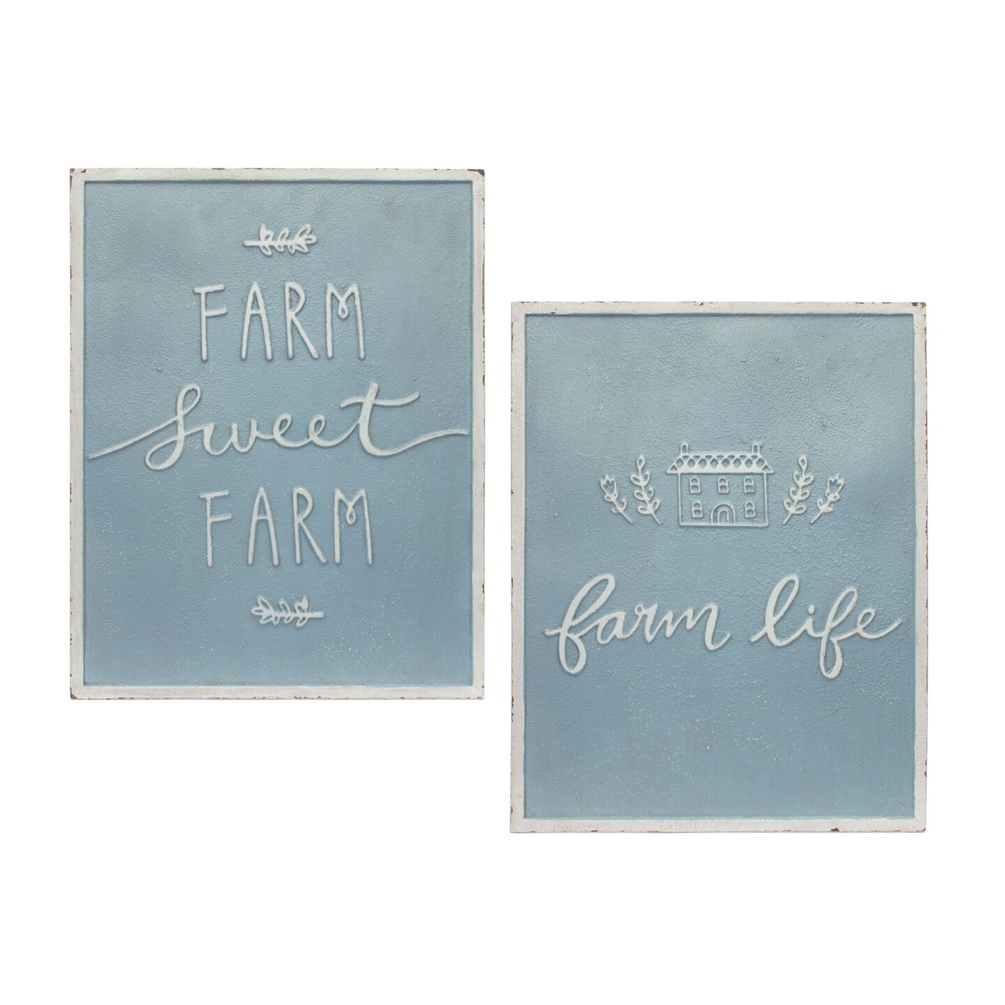 Melrose Set of 2 &#x22;Farm Sweet Farm&#x22; and &#x22;Farm Life&#x22; Wall Signs 18&#x22;