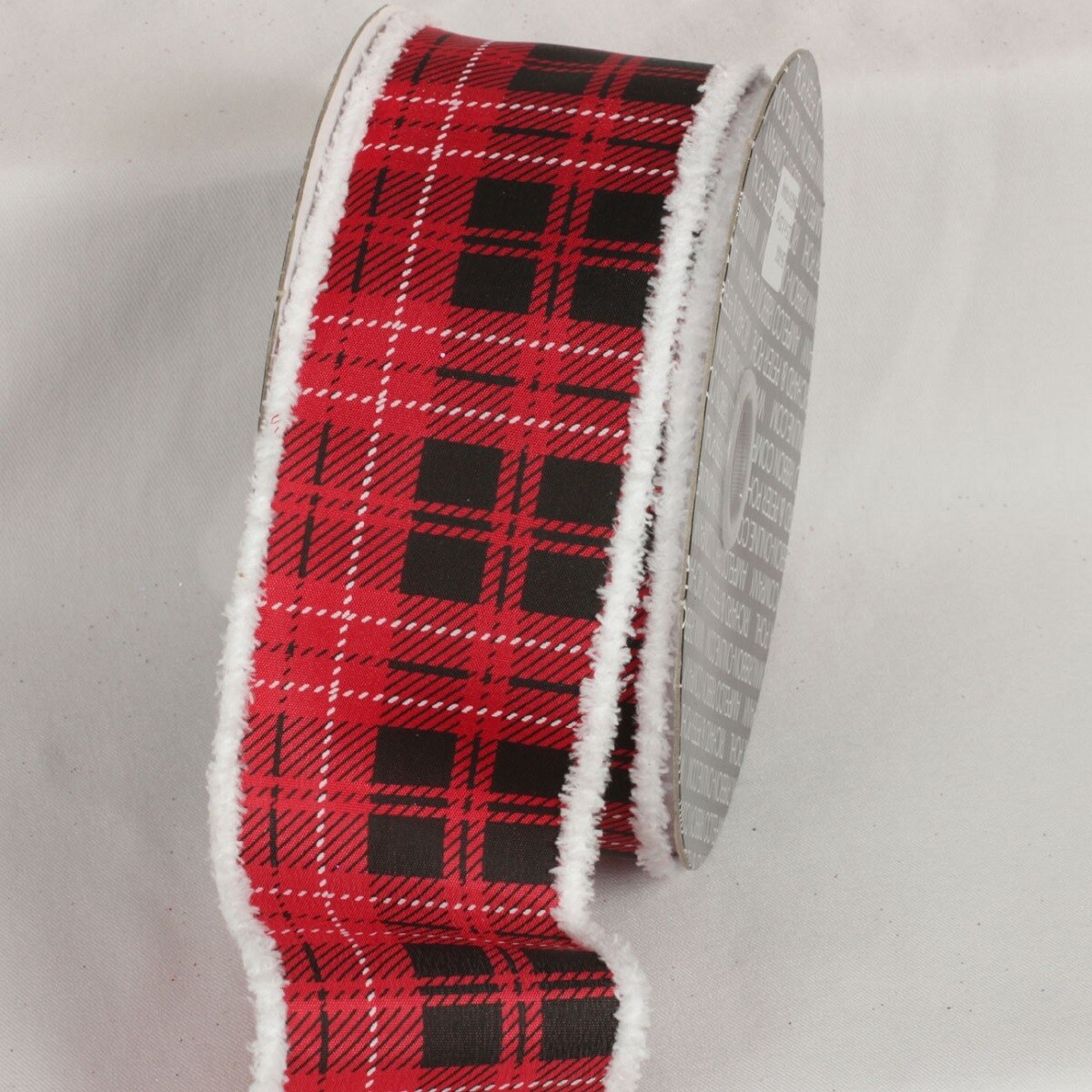 The Ribbon People Red and Black Plaid Wired Edge Craft Ribbon 2.5&#x22; x 20 yards