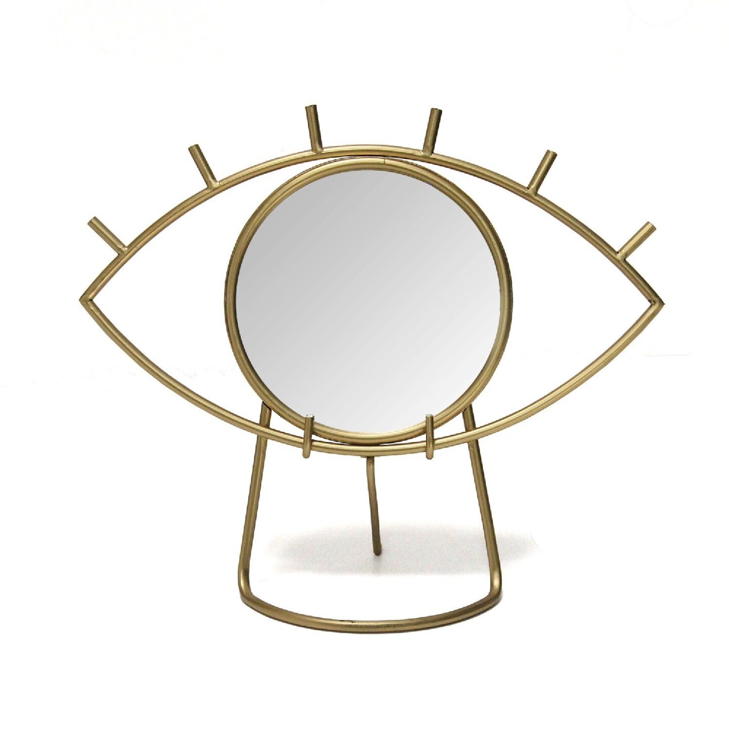 Contemporary Home Living 14&#x22; The Gold Eye Tabletop Mirror