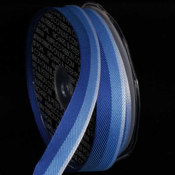 The Ribbon People Blue Stripe Wired Craft Ribbon 0.75&#x22; x 108 Yards