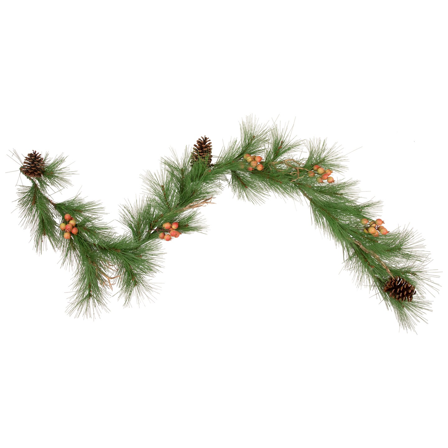 Northlight Real Touch&#x2122;&#xFE0F; Long Needle Pine and Pinecone Artificial Christmas Garland - 6&#x27; x 10&#x22; - Unlit