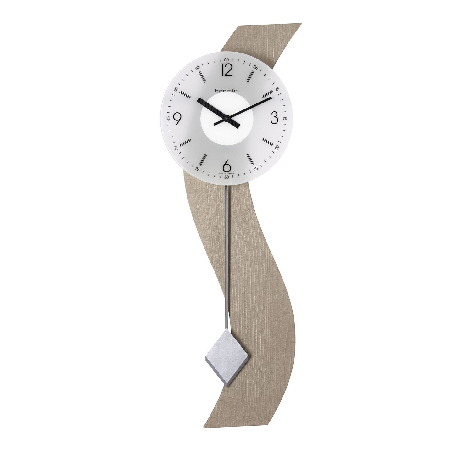 Hermle 27.5" Tan and Silver Curved Pendulum Wall Clock | Michaels