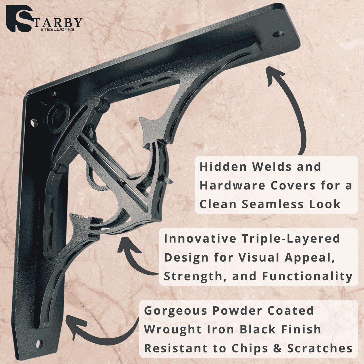 Starby Decorative Heavy Duty Steel Brackets