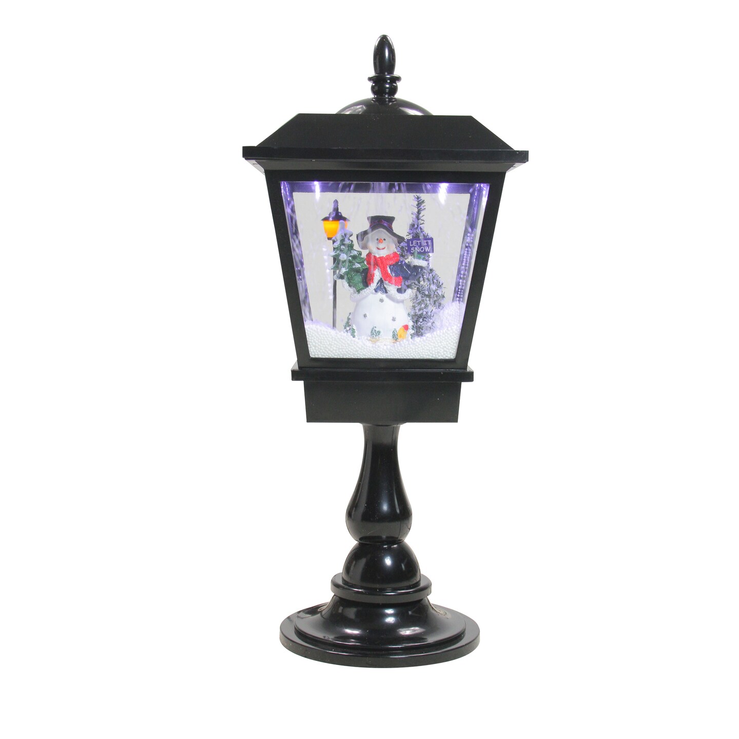 Northlight Lighted Musical Snowman Snowing Black Christmas Street Lamp - 25.25&#x22;