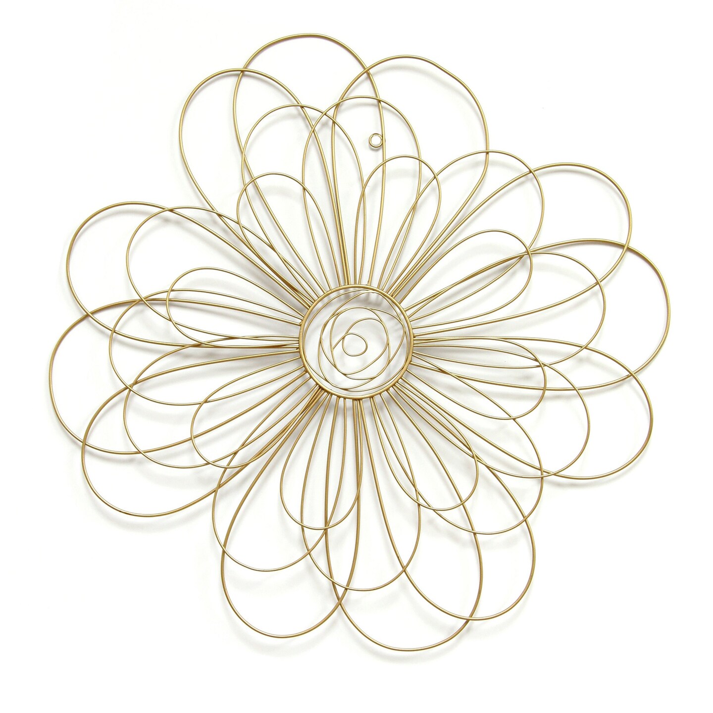Contemporary Home Living 21.50&#x22; Gold Wire Flower Wall Design