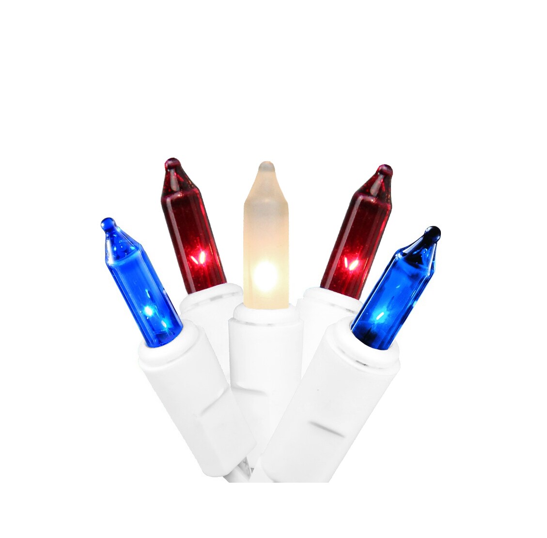 Sienna 105 Red and Blue Mini Swag Fourth of July Lights - 6 ft White Wire