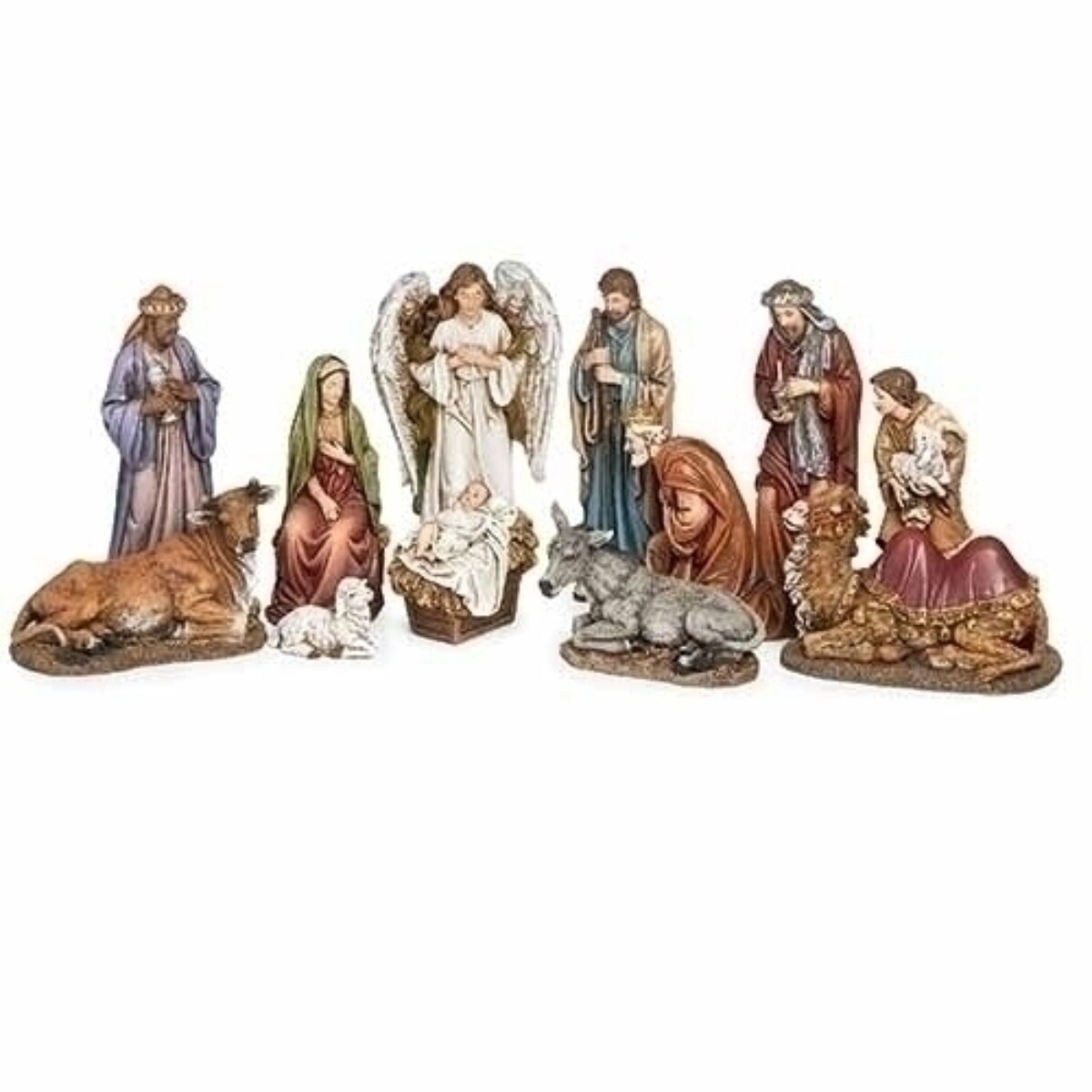 Roman 12 Piece Red and White Christmas Tabletop Nativity Set 19&#x22;