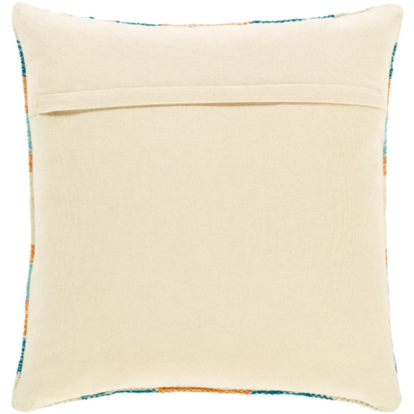 Tiwari Home 18&#x22; Burnt Orange and Blue Geometric Pattern Square Throw Pillow