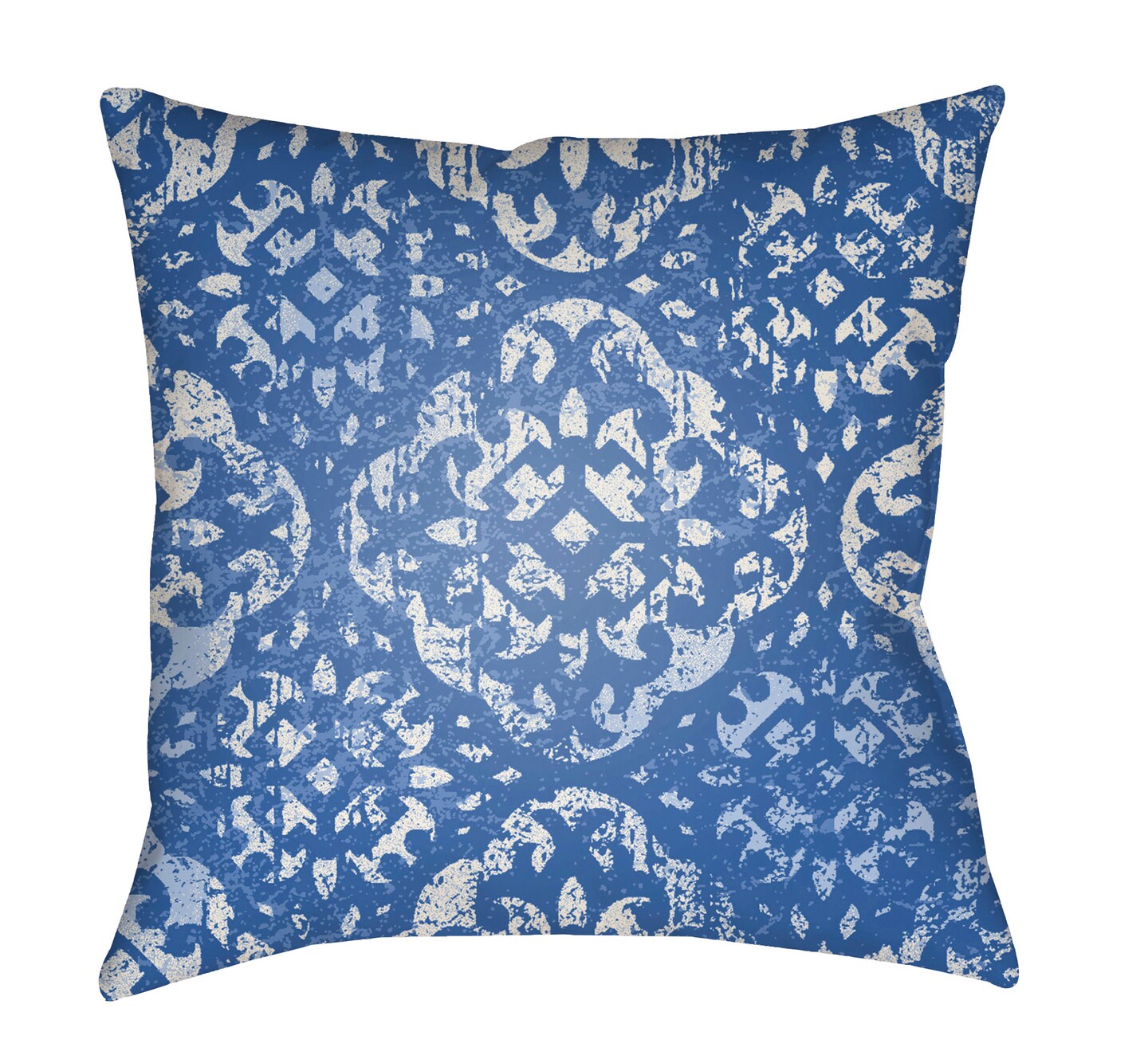 Tiwari Home 22" Cobalt Blue and White Traditional Style Square Throw Pillow Cover