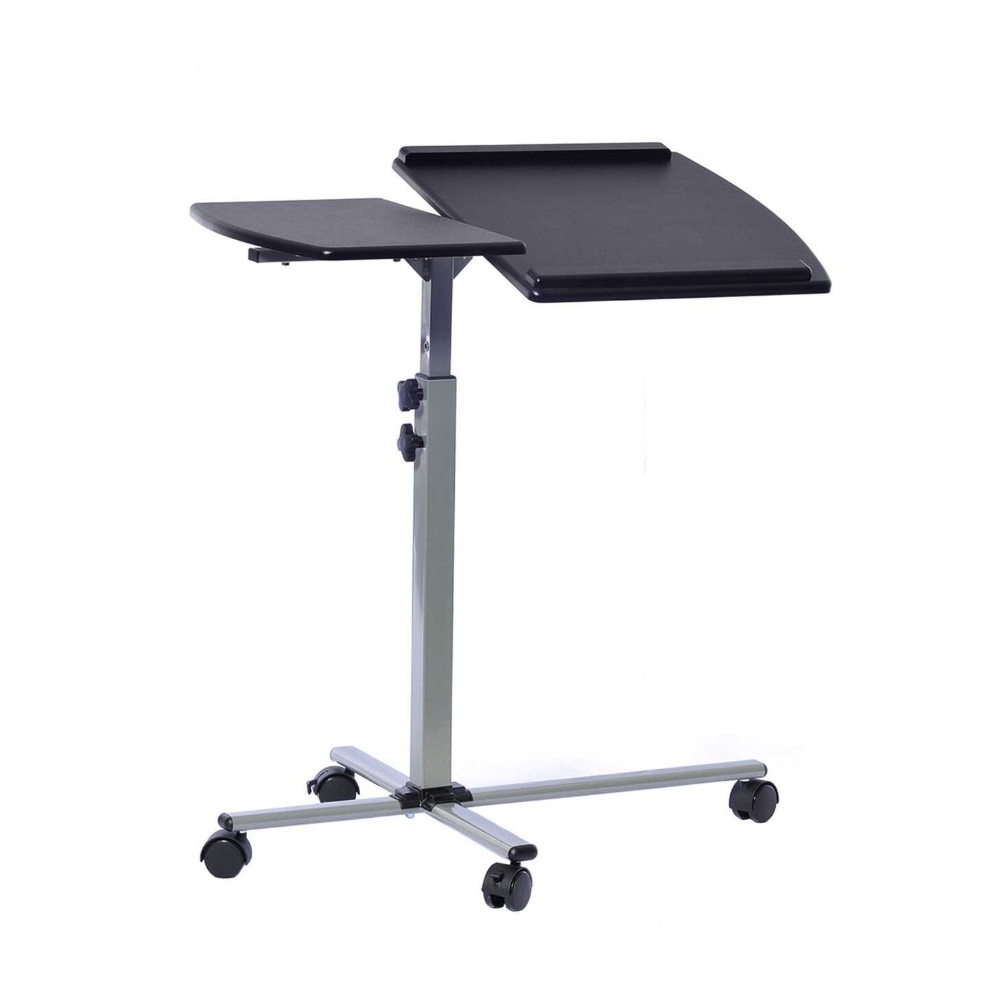 Techni Office Solutions 35&#x22; Black Durable Rolling Adjustable Laptop Cart