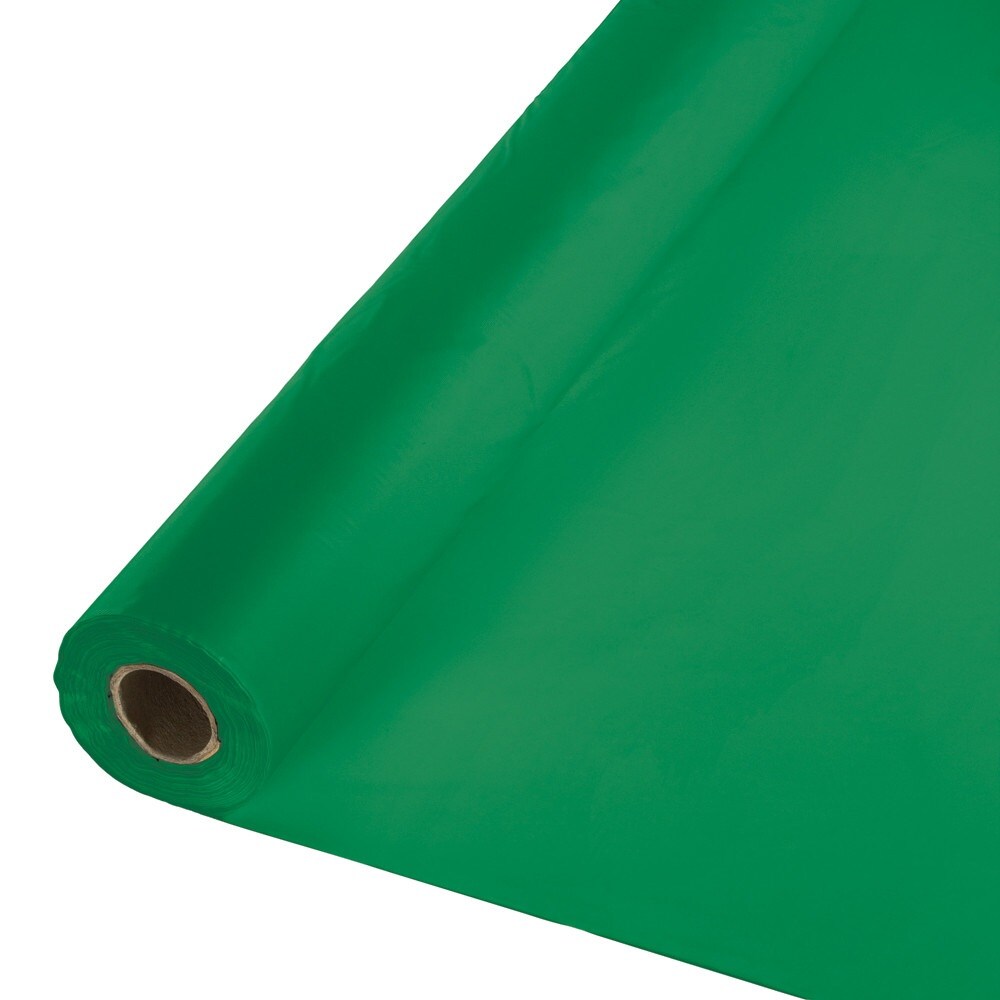 Party Central Disposable Banquet Party Table Cloth Roll - 100' - Emerald Green