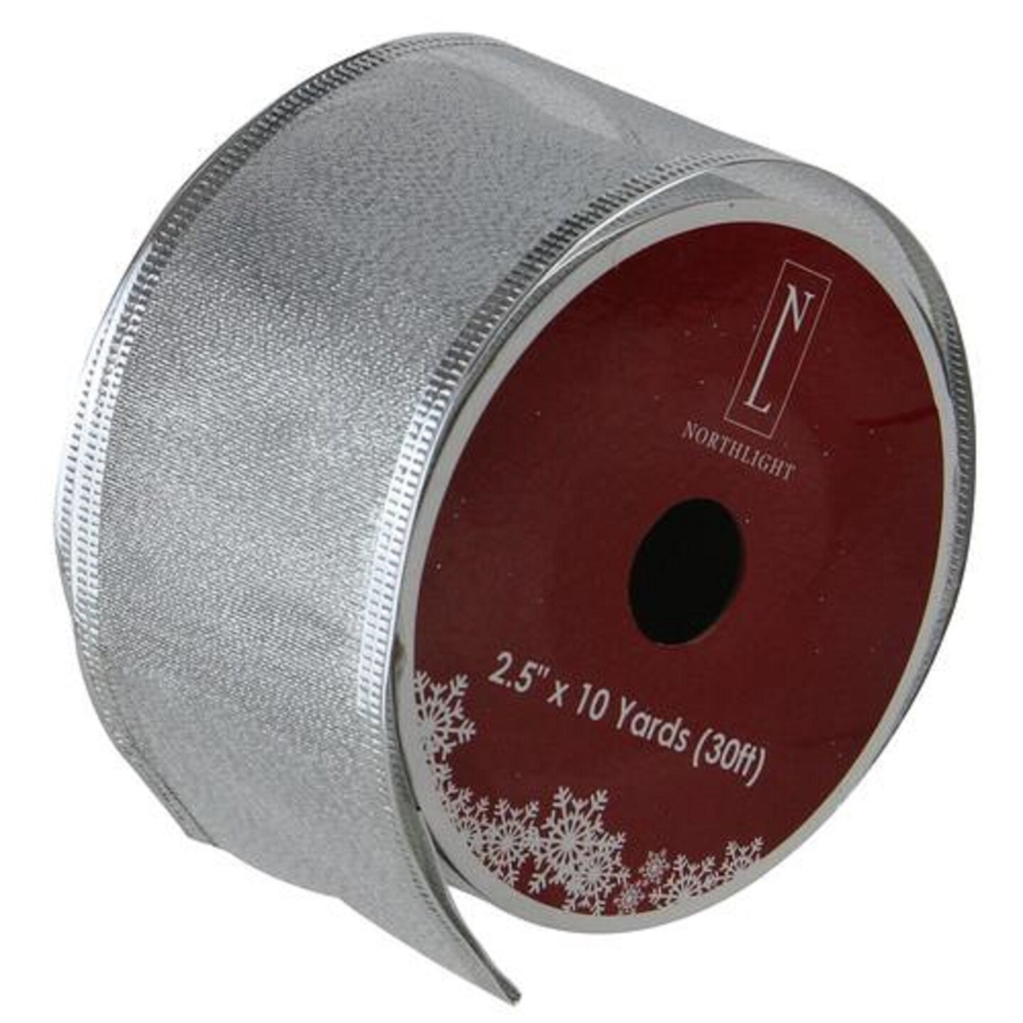 Northlight Textured Silver Christmas Wired Craft Ribbon 2.5&#x22; x 10 Yards