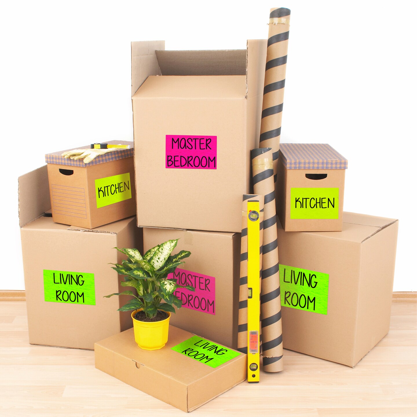 Avery Neon Shipping Labels for Laser Printers, 5-1/2&#x22; x 8-1/2&#x22;, 200 Neon Green Labels (5952)