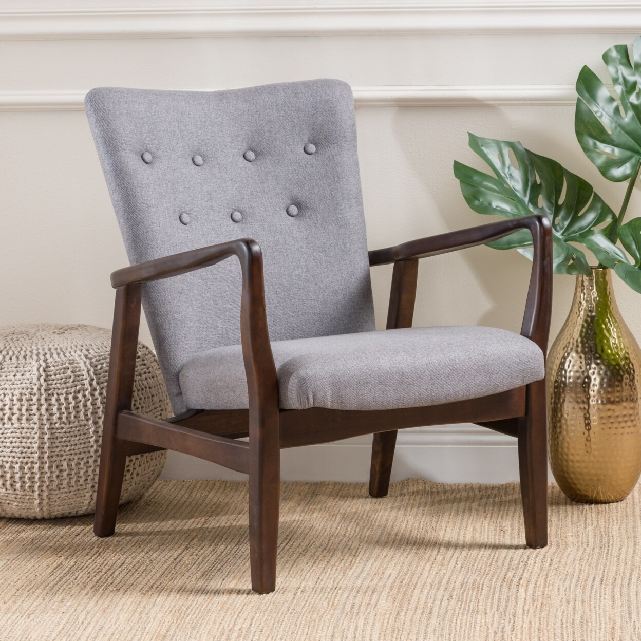 GDFStudio Suffolk French-Style Fabric Arm Chair