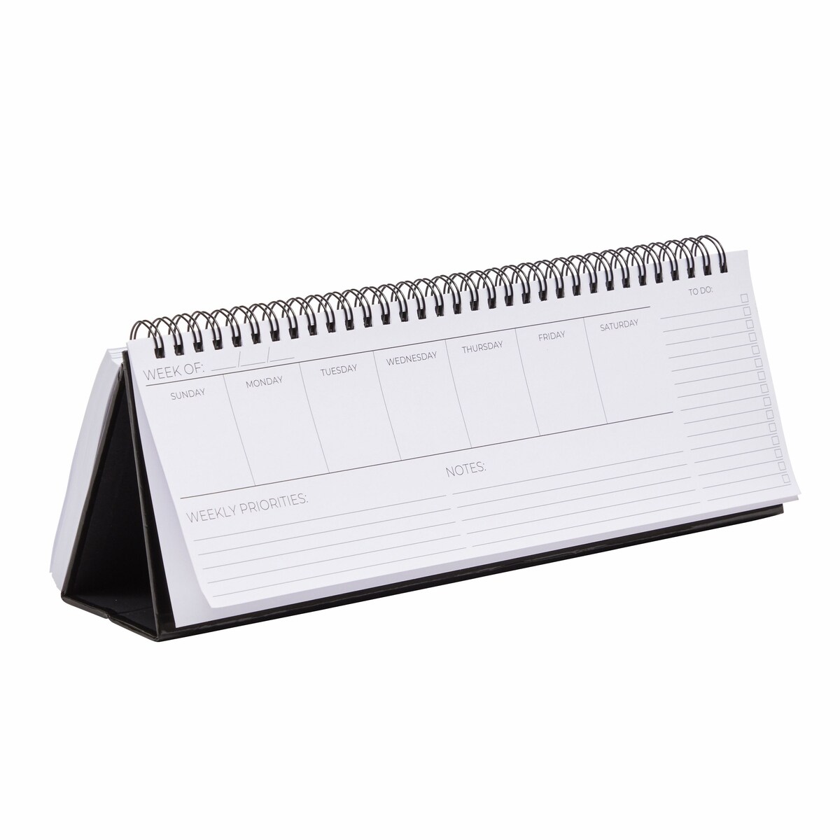 2 Year Weekly Desk Planner, Horizontal Calendar Schedule Pad, Undated (11.75x5 In)