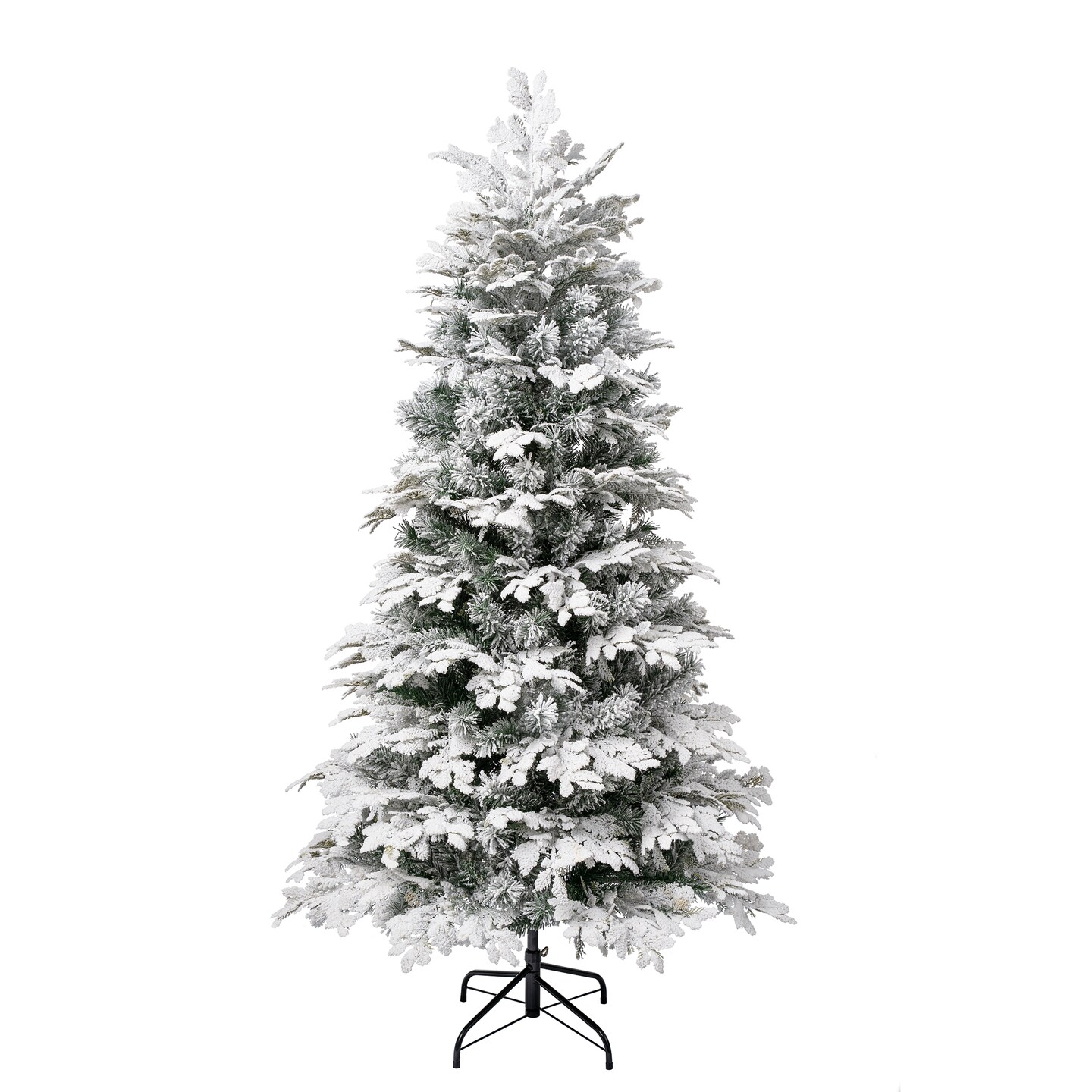 National Tree Company Feel Real&#xAE; Artificial Christmas Tree, Green, Acacius Snowy , Includes Stand, 6 Feet