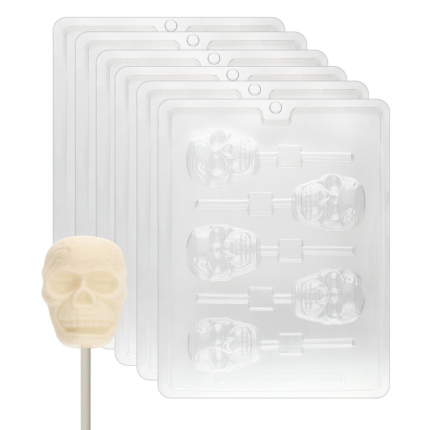 Hard Candy Skull Lollipop Mold & Sticks