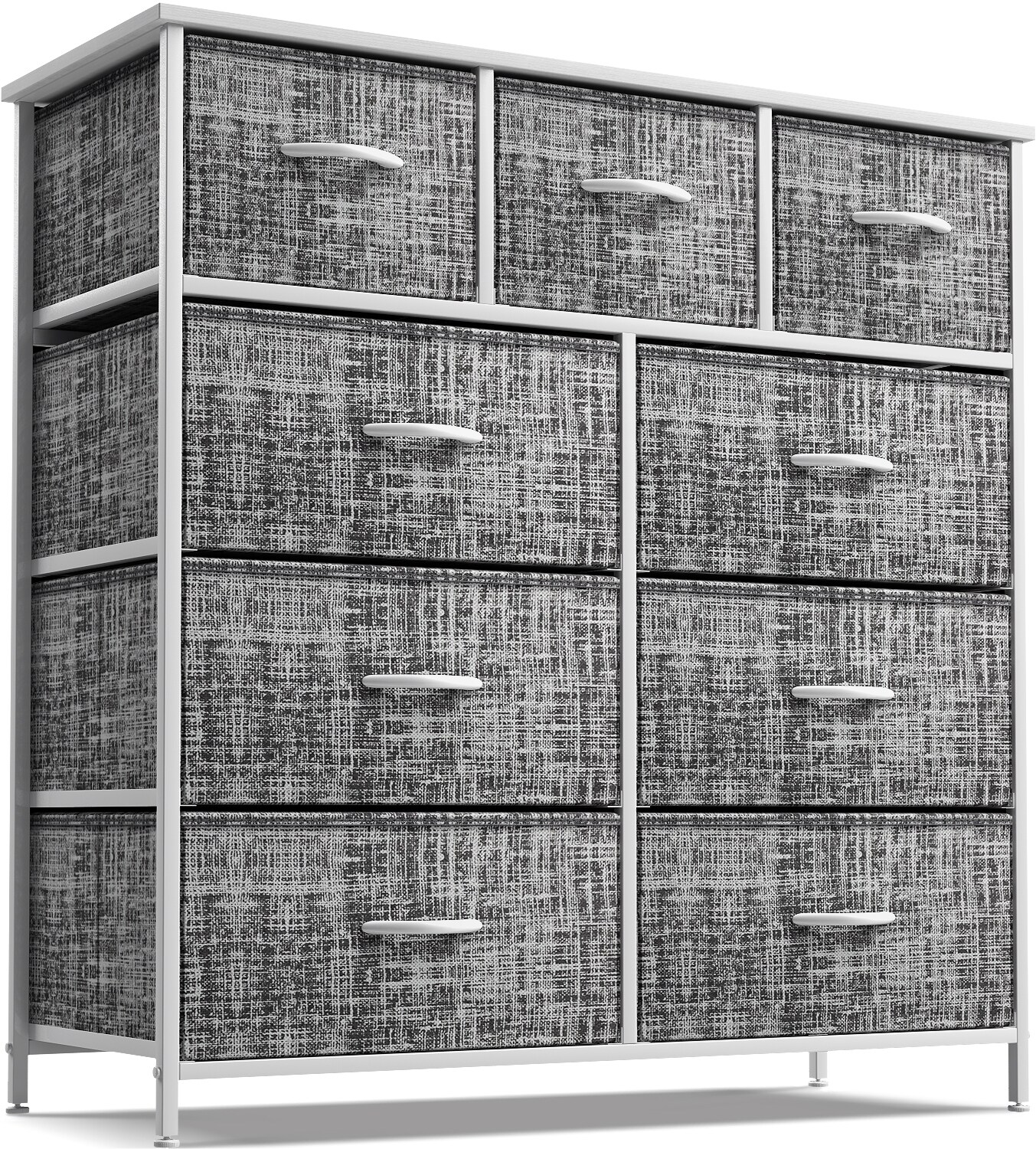 Sorbus Dresser with 9 Drawers - Furniture Storage Chest Tower Unit for Bedroom, Closet, etc - Steel Frame, Wood Top, Fabric Bins