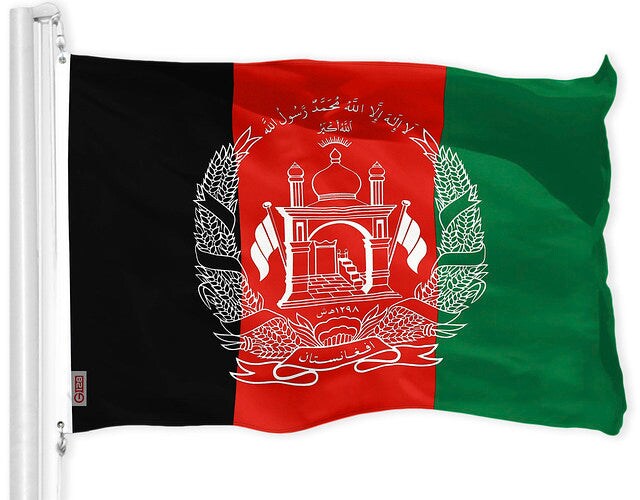 G128 Combo Pack: USA American Flag &#x26; Afghanistan Afghan Flag 3x5 FT Printed 150D Polyester