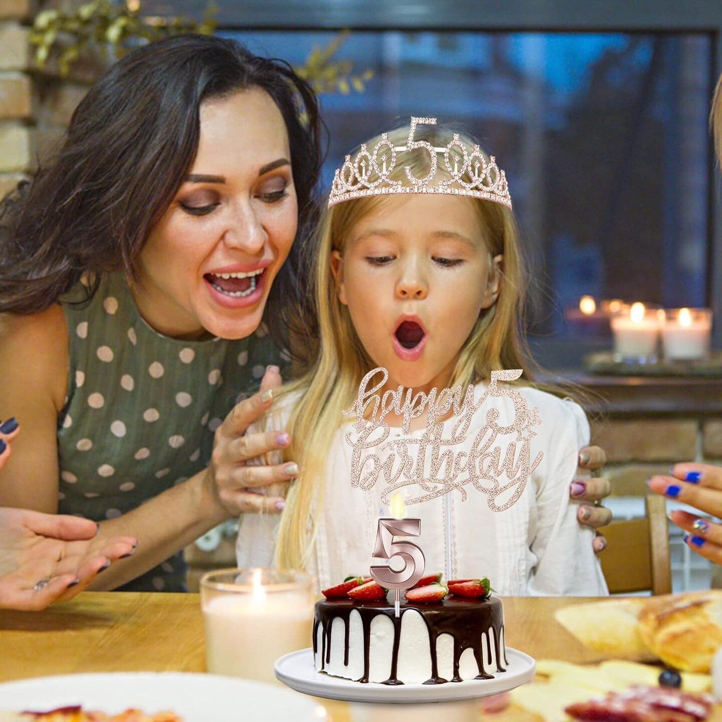 5th Birthday Decorations for Girls, 5th Birthday Sash, Crown/Tiara, Candles, Cake Toppers. 5th Birthday Gifts for Girls, 5 Birthday Decorations for Girls, 5 Birthday Party Decorations