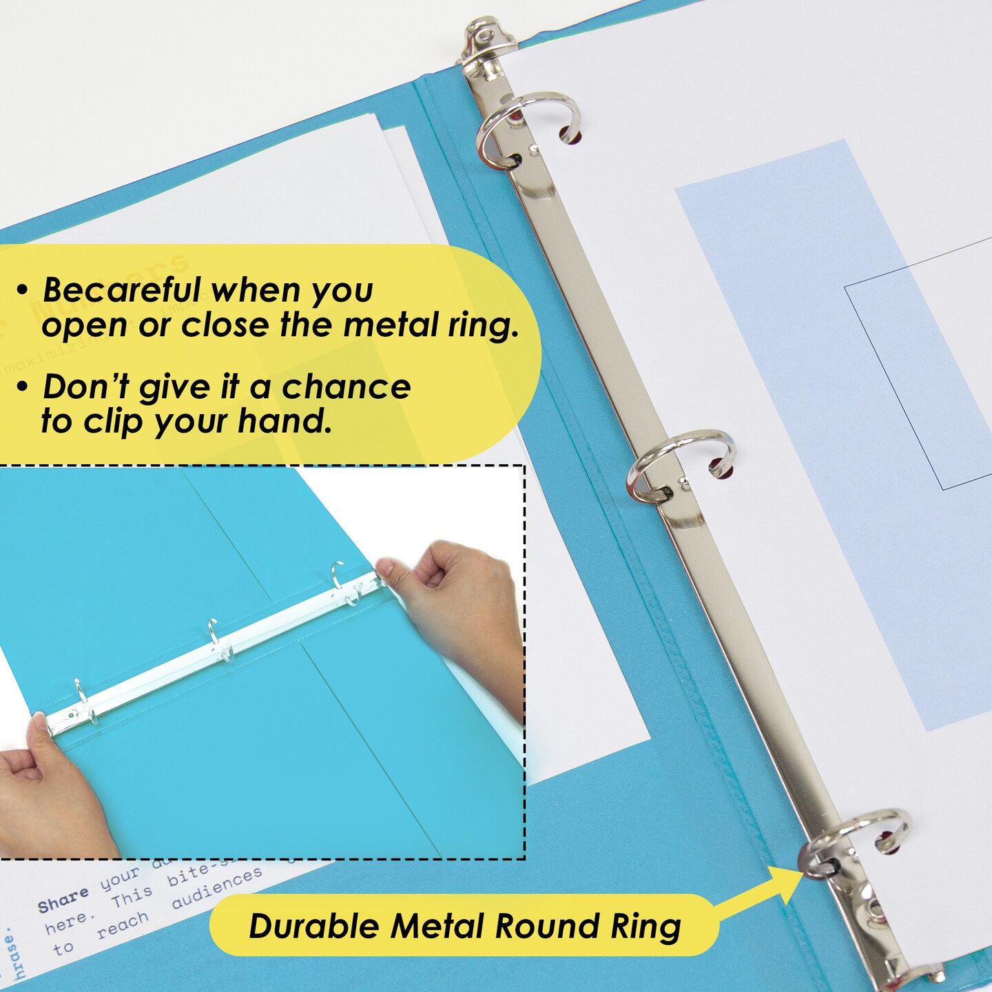 BAZIC 1/2&#x22; 3-Ring View Binder w/ 2-Pockets (11 Color Available)
